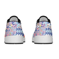Maori Kowhaiwhai Taniko Patchwork Rainbow Motifs Low Sneakers