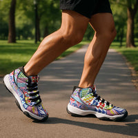 Maori Kowhaiwhai Taniko Patchwork Rainbow Motifs Sneakers J11
