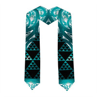 Matariki New Zealand Graduation Stole NZ Niho Taniwha Maori New Year Cyan Galaxy