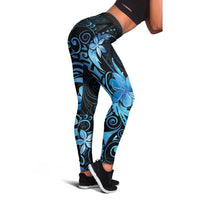Matariki New Zealand Leggings Maori Pattern Blue Galaxy - Polynesian Pride