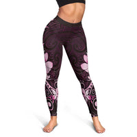 Matariki New Zealand Leggings Maori Pattern Pink Galaxy - Polynesian Pride