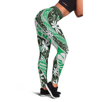 Matie Tahiti Tiare Monstera Leggings Polynesian Pattern Curve Style - Polynesian Pride