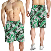 Matie Tahiti Tiare Monstera Shorts for Men Polynesian Pattern Curve Style - Polynesian Pride