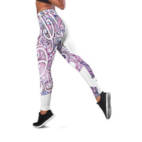 Mawhero Paua Shell Kowhaiwhai Taniko Leggings Taniwha Maori Tribal Style