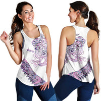 Mawhero Paua Shell Kowhaiwhai Taniko Personalised Women Racerback Tank Taniwha Maori Tribal Style