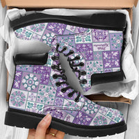 Mele Kalikimaka Hawaii Christmas All Season Boots Poni Seamless Floral Motif - Polynesian Pride