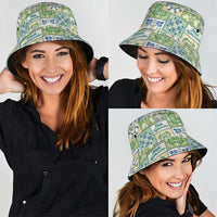 Mele Kalikimaka Hawaii Christmas Bucket Hat Omaomao Seamless Floral Motif - Polynesian Pride