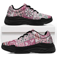 Mele Kalikimaka Hawaii Christmas Chunky Sneakers Akala Seamless Floral Motif - Polynesian Pride