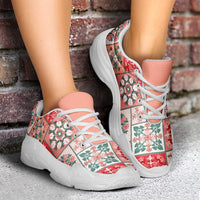 Mele Kalikimaka Hawaii Christmas Chunky Sneakers Ulaula Seamless Floral Motif - Polynesian Pride