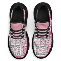 Mele Kalikimaka Hawaii Christmas Clunky Sneakers Akala Seamless Floral Motif - Polynesian Pride