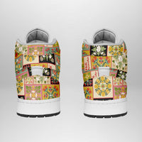 Mele Kalikimaka Hawaii Christmas High Sneakers AJ1 Melemele Mama Seamless Floral Motif LT9