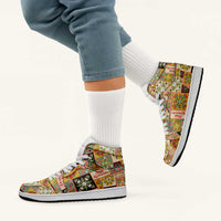 Mele Kalikimaka Hawaii Christmas High Sneakers AJ1 Melemele Mama Seamless Floral Motif LT9