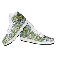 Mele Kalikimaka Hawaii Christmas High Sneakers AJ1 Omaomao Seamless Floral Motif LT9