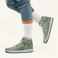 Mele Kalikimaka Hawaii Christmas High Sneakers AJ1 Omaomao Seamless Floral Motif LT9