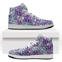 Mele Kalikimaka Hawaii Christmas High Sneakers AJ1 Poni Seamless Floral Motif LT9