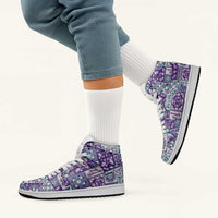 Mele Kalikimaka Hawaii Christmas High Sneakers AJ1 Poni Seamless Floral Motif - Polynesian Pride