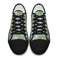 Mele Kalikimaka Hawaii Christmas Low Top Shoes Omaomao Seamless Floral Motif - Polynesian Pride