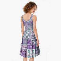 Mele Kalikimaka Hawaii Christmas Midi Dress Poni Seamless Floral Motif - Polynesian Pride