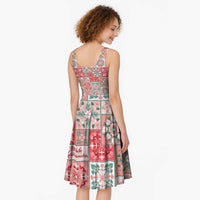 Mele Kalikimaka Hawaii Christmas Midi Dress Ulaula Seamless Floral Motif - Polynesian Pride