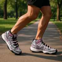 Mele Kalikimaka Hawaii Christmas Sneakers J11 Akala Seamless Floral Motif - Polynesian Pride