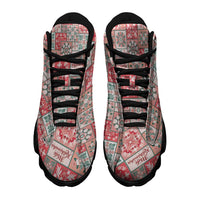 Mele Kalikimaka Hawaii Christmas Sneakers J13 Ulaula Seamless Floral Motif - Polynesian Pride