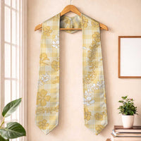 Melemele Aloha Hawaii Graduation Stole Plumeria Lei With Palaka Motif - Polynesian Pride