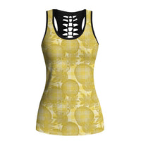 Melemele Hawaii Breadfruit Palaka Motifs Hollow Tank Top
