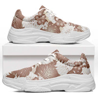 Mocha Mousse Aloha Hawaii Chunky Sneakers Monstera Hibiscus Plumeria Seamless Vibes - Polynesian Pride