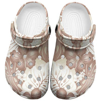 Mocha Mousse Aloha Hawaii Clogs Shoes Monstera Hibiscus Plumeria Seamless Vibes - Polynesian Pride