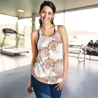 Mocha Mousse Aloha Hawaii Women Racerback Tank Monstera Hibiscus Plumeria Seamless Vibes - Polynesian Pride