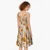 Mokihana Maile Ilima Leis Paniolo Palaka Midi Dress Hawaiian Kula Spirit - Polynesian Pride