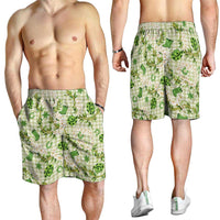 Mokihana Maile Ilima Leis Paniolo Palaka Shorts for Men Hawaiian Omaomo Ala Spirit - Polynesian Pride
