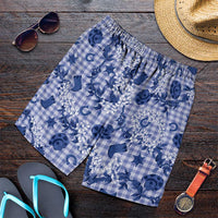 Mokihana Maile Ilima Leis Paniolo Palaka Shorts for Men Hawaiian Polu Spirit - Polynesian Pride