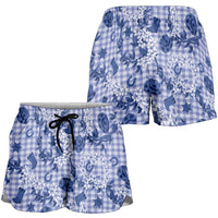 Mokihana Maile Ilima Leis Paniolo Palaka Shorts for Women Hawaiian Polu Spirit LT9 - Polynesian Pride
