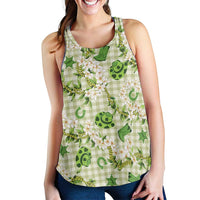 Mokihana Maile Ilima Leis Paniolo Palaka Women Racerback Tank Hawaiian Omaomo Ala Spirit - Polynesian Pride