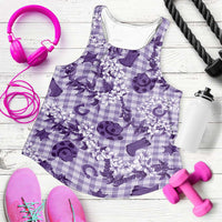 Mokihana Maile Ilima Leis Paniolo Palaka Women Racerback Tank Hawaiian Poni Spirit - Polynesian Pride