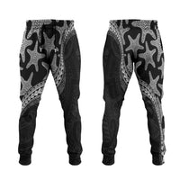 Monotone Polynesian Starfish Unique Pattern Jogger Pants LT01 Black - Polynesian Pride