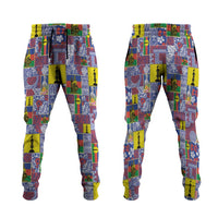 New Caledonia Joyeux Noel Jogger Pants Pacific Patchwork Xmas Vibes - Polynesian Pride