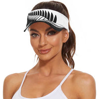 New Zealand 2026 Football Sun Visor Cap Aotearoa Kia Kaha Silver Fern Black LT14 - Polynesian Pride