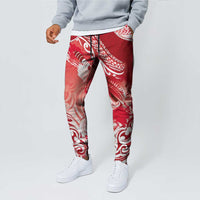 New Zealand Aotearoa Darts Masters Jogger Pants Maori Art Tattoo with Tribal Dart Symbol Red - Polynesian Pride
