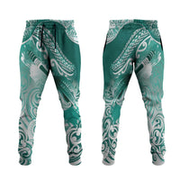 New Zealand Aotearoa Darts Masters Jogger Pants Maori Art Tattoo with Tribal Dart Symbol Teal Color - Polynesian Pride