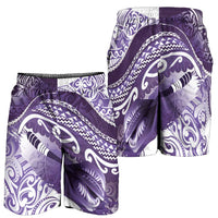 New Zealand Aotearoa Darts Masters Shorts for Men Maori Art Tattoo with Tribal Dart Symbol Purple - Polynesian Pride