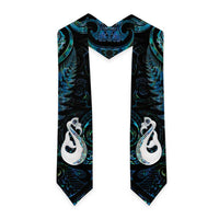 New Zealand Aotearoa Graduation Stole Maori Manaia Paua Shell Glitter Turquoise