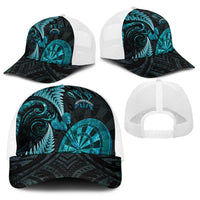 New Zealand Darts Baseball Net Cap Happiness Is A Tight Threesome Maori Paua Shell - Polynesian Pride