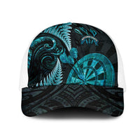 New Zealand Darts Mesh Trucker Cap Happiness Is A Tight Threesome Maori Paua Shell - Polynesian Pride