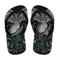 New Zealand Flip Flops Maori Rugby Tattoo Papua Shell - Polynesian Pride