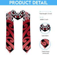 New Zealand Graduation Stole Aotearoa Kowhaiwhai Mix Taniko Art - Red