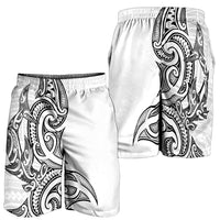 New Zealand Hammerhead Shark Shorts for Men Maori Haehae Mangopare White - Polynesian Pride