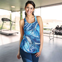 New Zealand Humpback Whale Matariki Women Racerback Tank Maori New Year Taniko Niho Taniwha