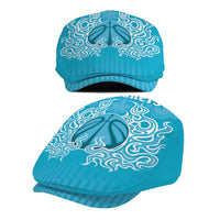 New Zealand Jeff Hat Fire Basketball Maori Tribal Sky Blue - Polynesian Pride